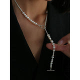Chain Spliced Pearls Necklaces OT Buckle - floysun