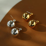 Chic Metal Water Droplet Ball Drop Earrings - floysun