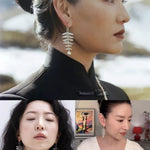 Chinese Style Pine Branch Hollow Earring - floysun