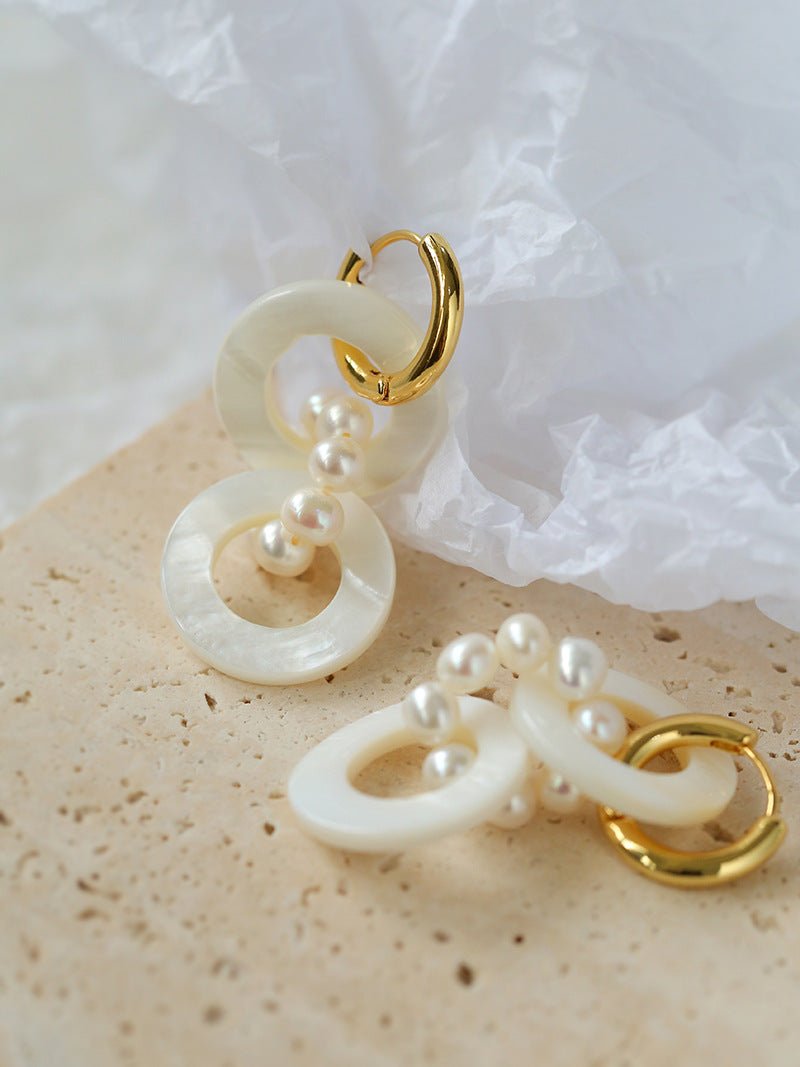 Circle White Shell Earrings - floysun