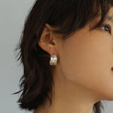 Classic 925 Sterling Silver Handmade C-shaped Earrings - floysun