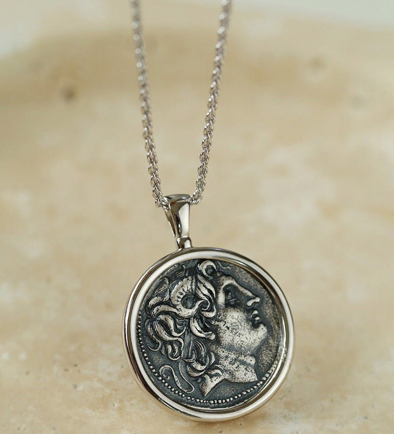Classic Alexander Silver Coin Plus Necklace - floysun