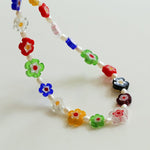 Colored Glaze Small Flower Pearl Necklace - floysun