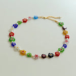 Colored Glaze Small Flower Pearl Necklace - floysun