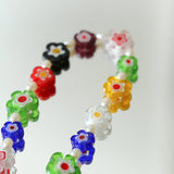 Colored Glaze Small Flower Pearl Necklace - floysun