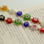 Colored Glaze Small Flower Pearl Necklace - floysun