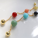 Colored Stone Fringed Earrings