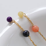 Colored Stone Fringed Earrings