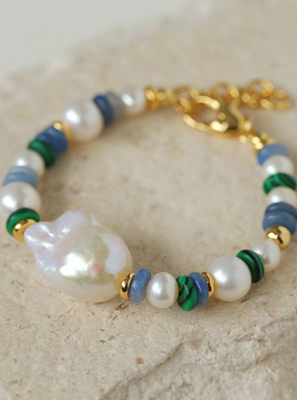 Colorful Beads & Baroque Pearls Twisted Chain Bracelet - floysun
