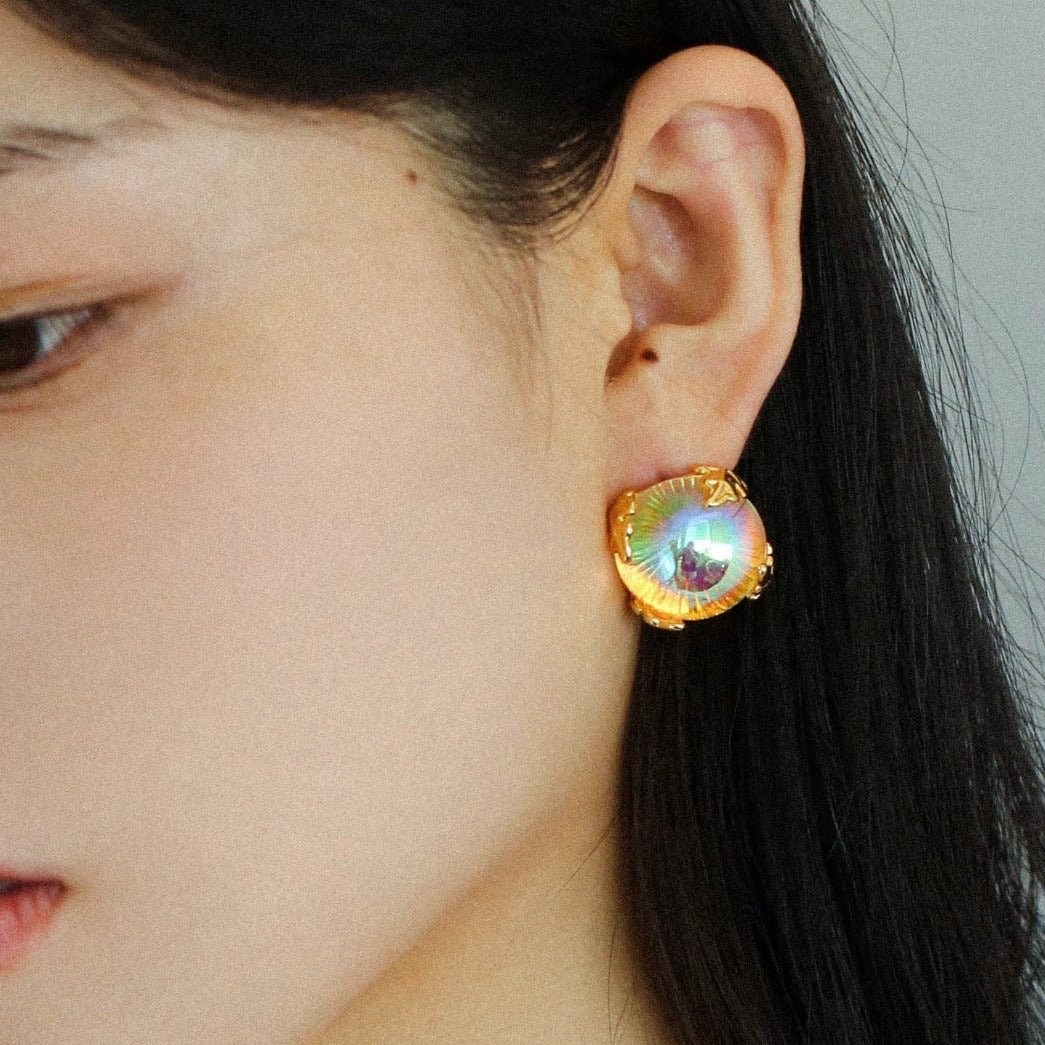 Colorful Meaning Gemstone Bubble Earrings - floysun