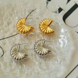 Commuter Pleated Fan Earrings - floysun