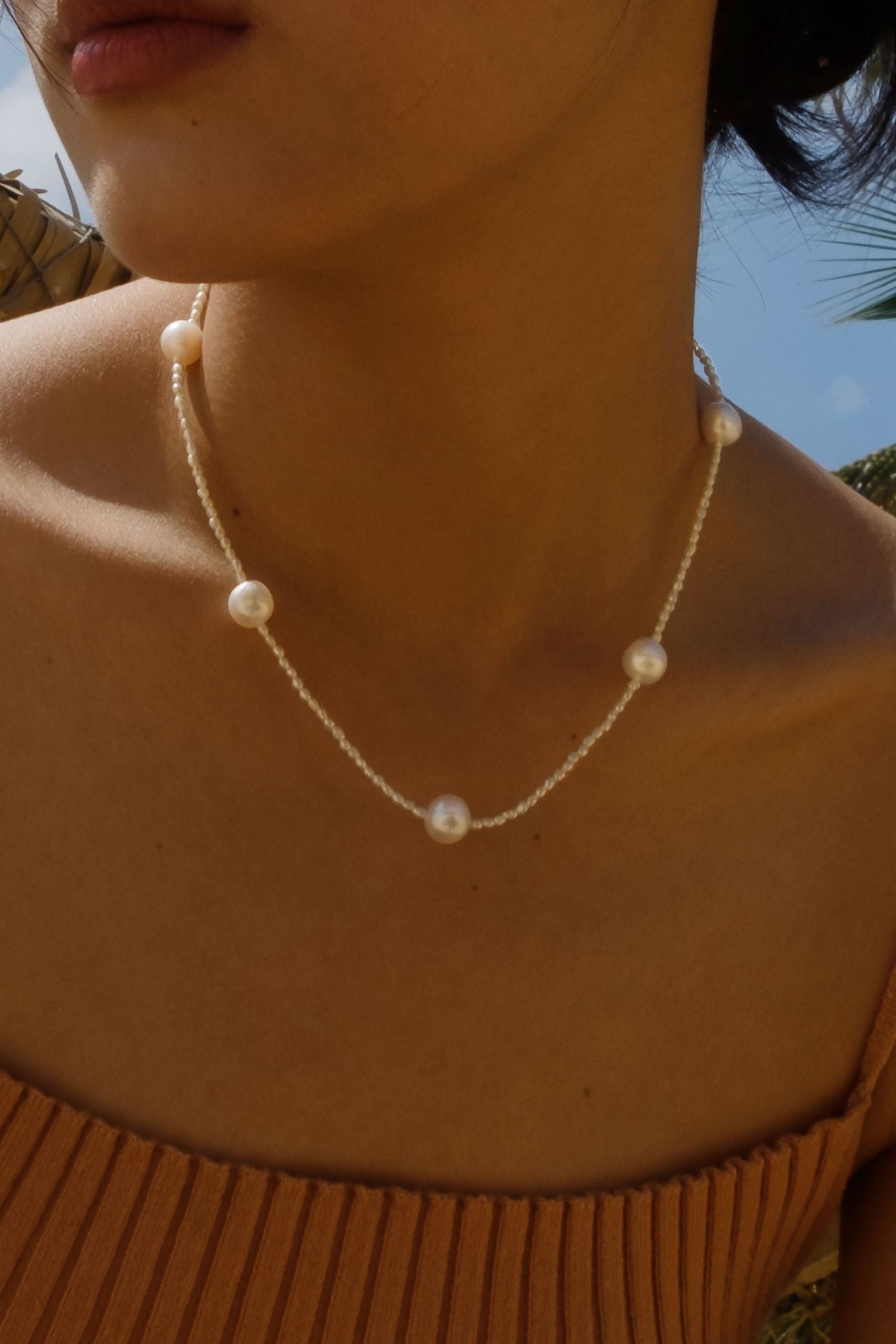 Contrasting Aesthetics Pearl Necklace - floysun