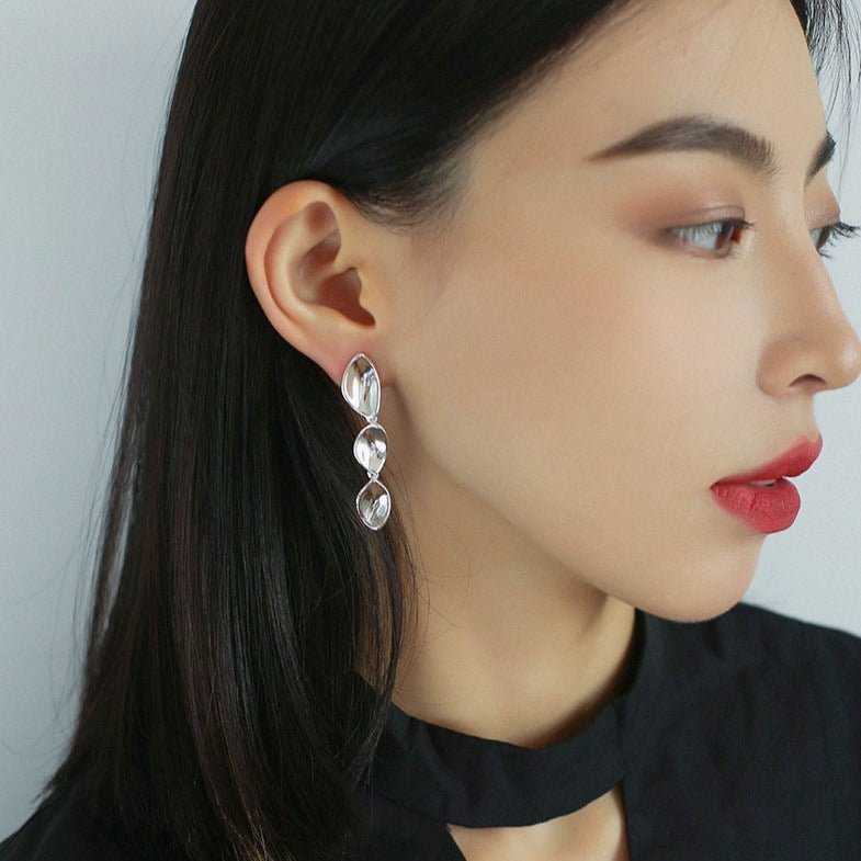 Cool Breeze Paneled Geometric Metal Earrings - floysun