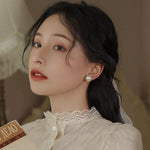 Cotton Pearl Stud Earrings - floysun