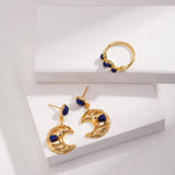 Crescent Moon Hollow Gold Earrings - floysun