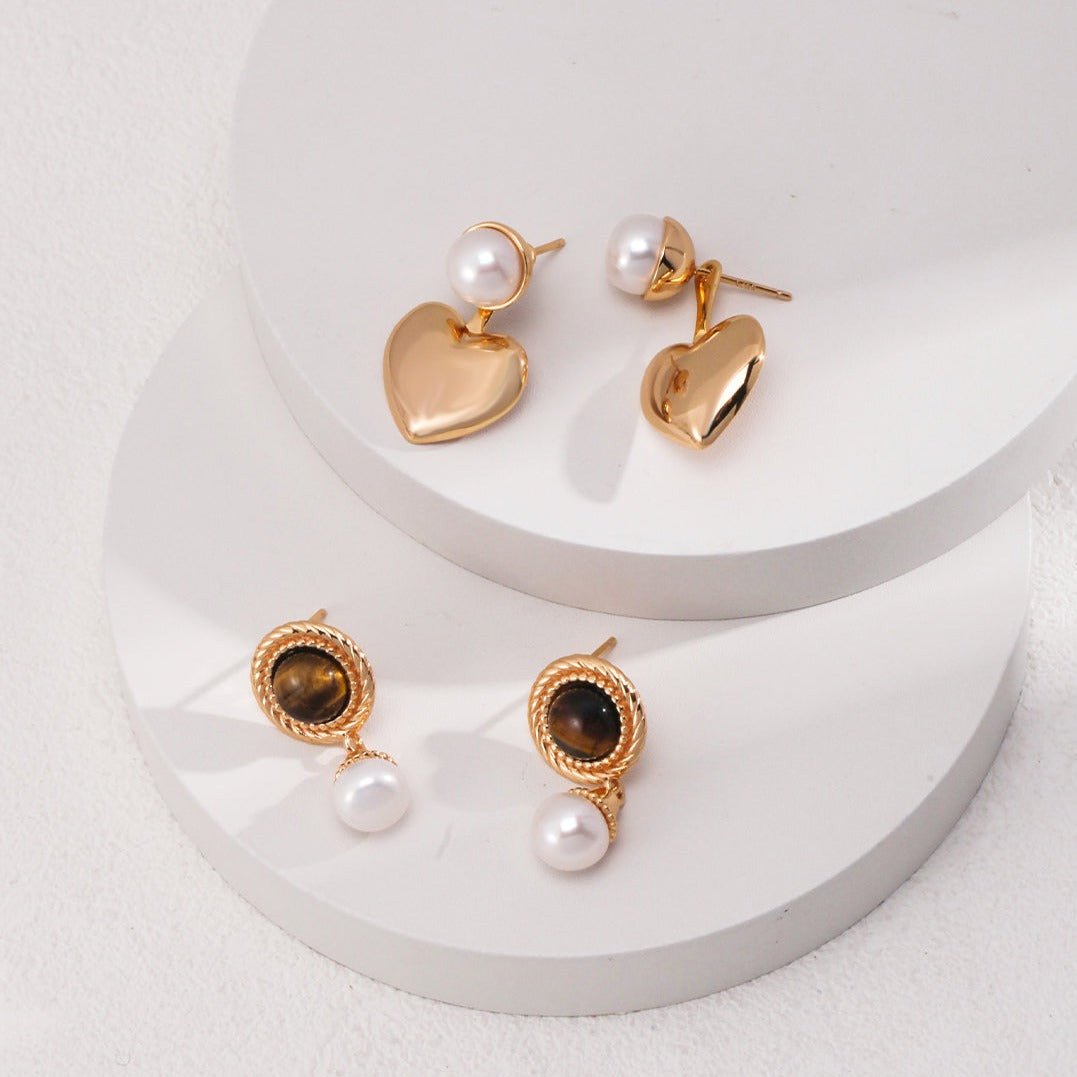 Detachable Heart Pearl Earrings - floysun