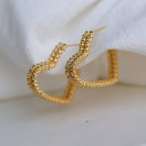 Double-layer Love Hollow Heart Earrings