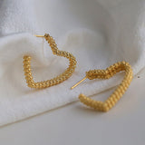 Double-layer Love Hollow Heart Earrings