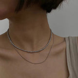 Elegant 3mm Gray Pearl Necklace - floysun