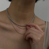 Elegant 3mm Gray Pearl Necklace - floysun