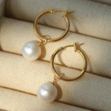 Elegant Baroque Pearl Drop Earrings - floysun