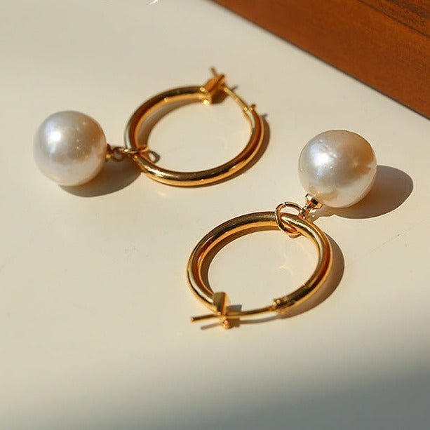 Elegant Baroque Pearl Drop Earrings - floysun
