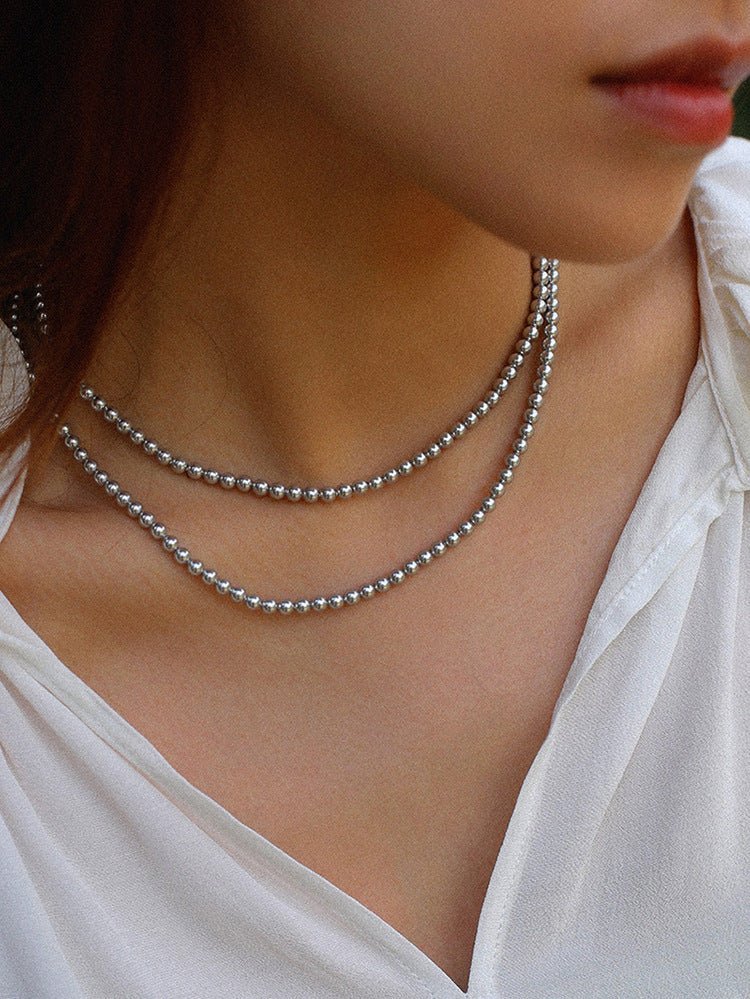 Elegant Gray 4mm Pearl Necklace - floysun