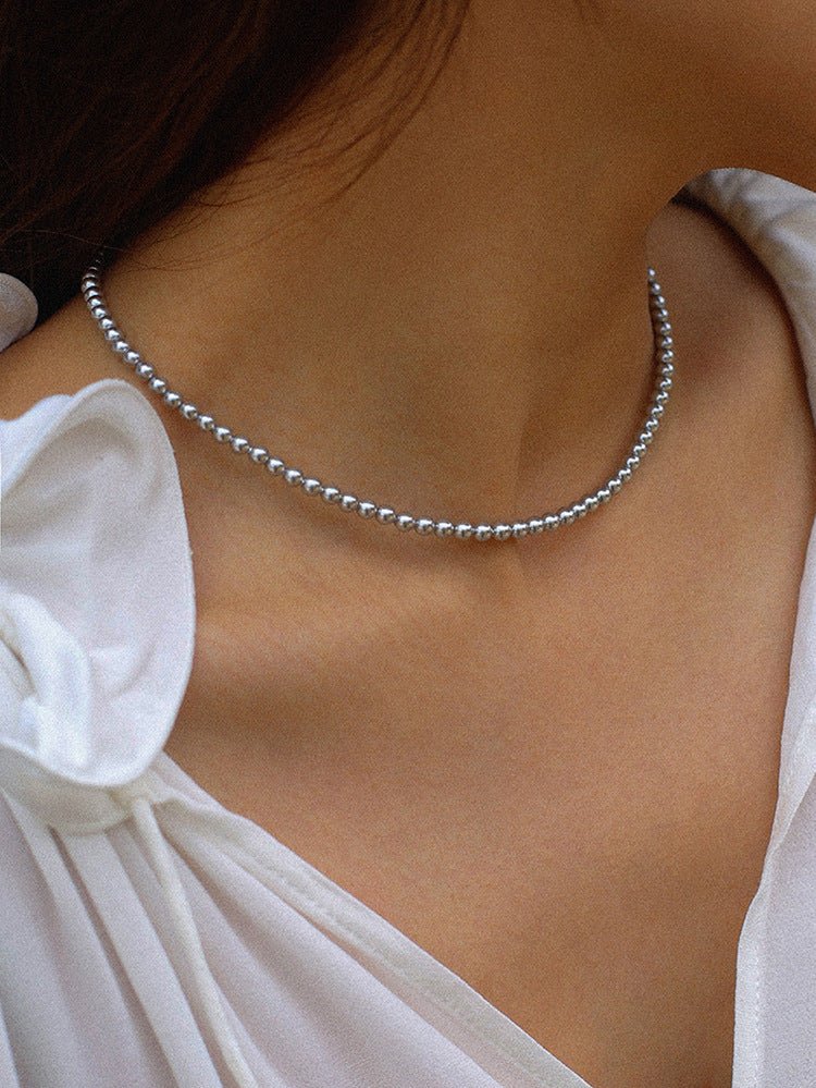 Elegant Gray 4mm Pearl Necklace - floysun