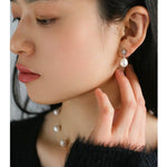 Elegant Sterling Silver Pearl Earrings - floysun