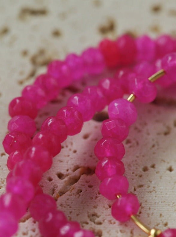 Enchanting Dragon Fruit Hued Beads Opal Bracelet - floysun