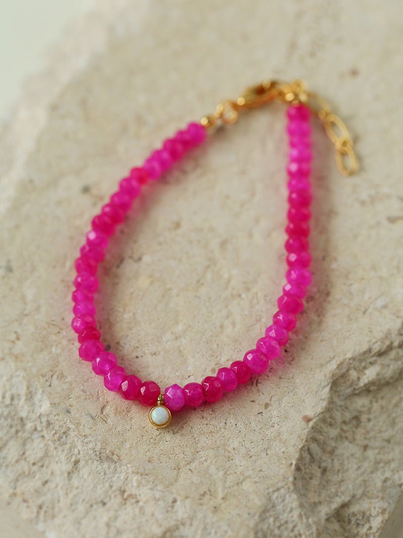 Enchanting Dragon Fruit Hued Beads Opal Necklace - floysun