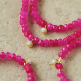 Enchanting Dragon Fruit Hued Beads Opal Necklace - floysun