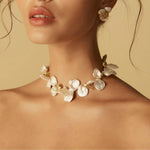 Exaggerated Large Petal Baroque Pearl Necklace - floysun