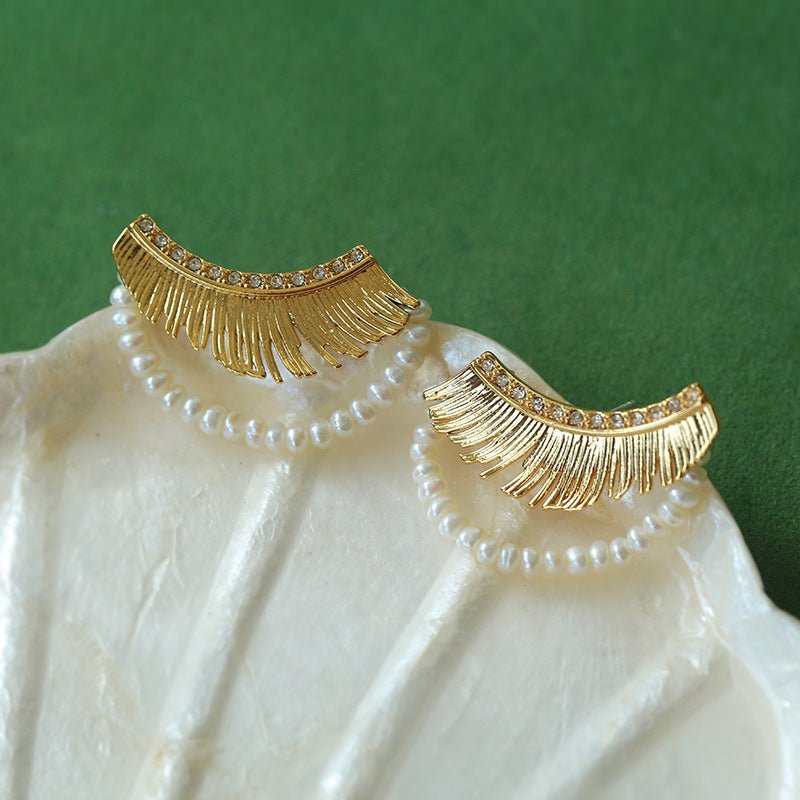 Eyelash Pearl Braided Earrings - floysun