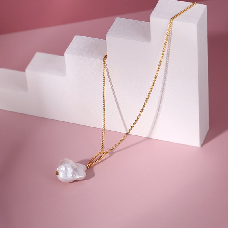 Fashion Baroque Shaped Pearl Pendant Necklace - floysun