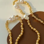 Fashionable Metallic Baroque Pearl Necklace A Style - floysun