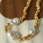 Fashionable Metallic Baroque Pearl Necklace A Style - floysun