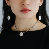 French Large Petal Baroque Paneled Bead Long Earrings - floysun