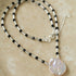 French Large Petal Baroque Stitching Beaded Clavicle Necklace - floysun