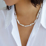Freshwater Baroque Pearl Overlapping Clavicle Chain - floysun