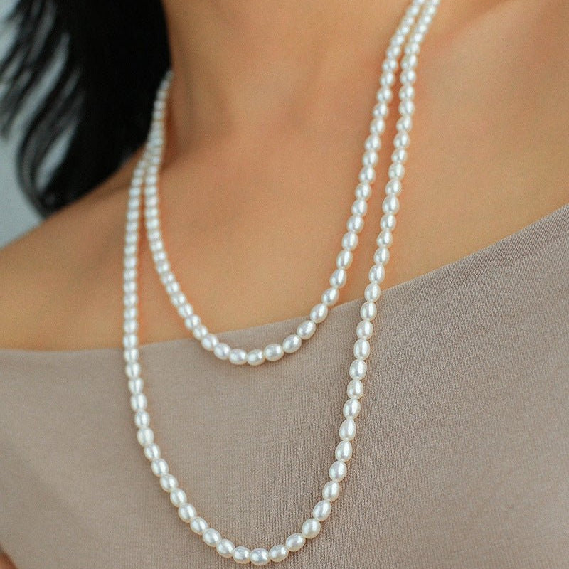Freshwater Grey Pearl Multilayer Long Necklace 120cm - floysun