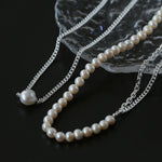 Freshwater Pearl Panel Chain Necklace - floysun