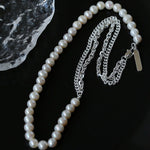 Freshwater Pearl Panel Chain Necklace - floysun