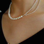 Freshwater Pearl Panel Chain Necklace - floysun