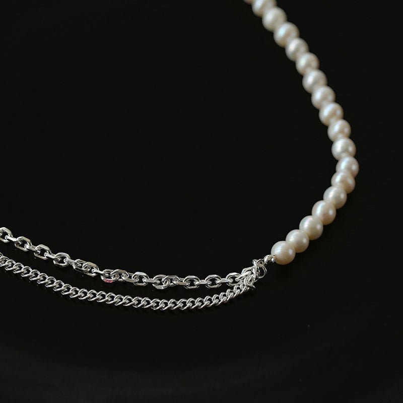 Freshwater Pearl Panel Chain Necklace - floysun