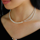 Freshwater Pearl Panel Chain Necklace - floysun