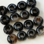 Gemstone Black Onyx Earrings Ear Hoops - floysun