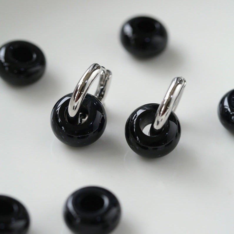 Gemstone Black Onyx Earrings - floysun