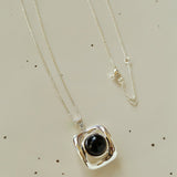 Geometric Black Onyx C Pearl Necklace - floysun