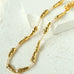 Geometric Irregular Metal Toothpick Spliced Round Pearl Necklace - floysun